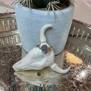 Elegant Silver and Purple MoonStone Ring